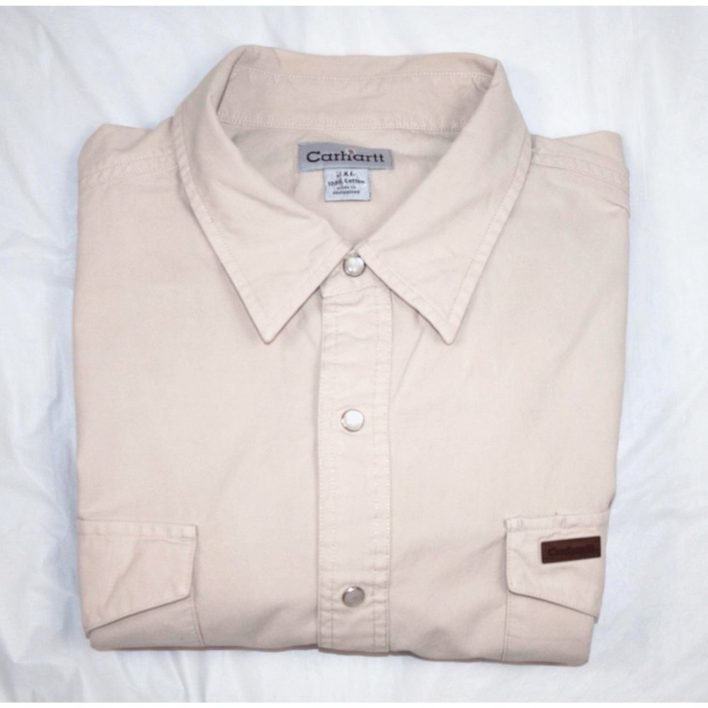 Carhartt Mens Short Sleeve Button Front Pearl Snap - Picture 4 of 5
